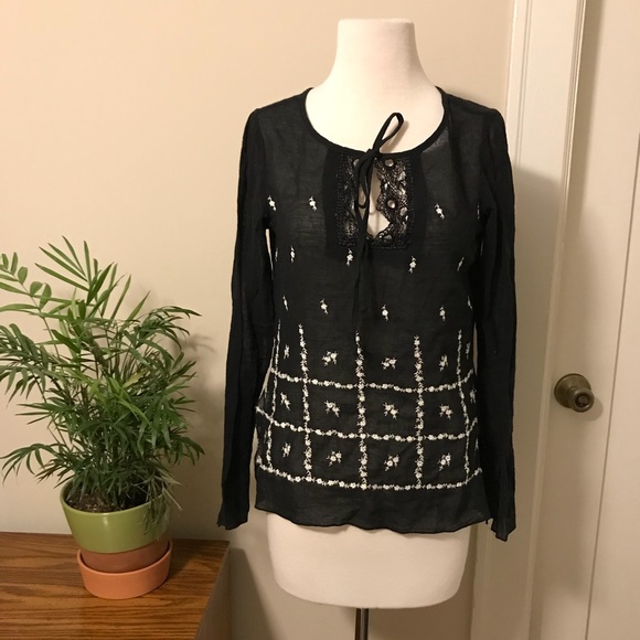 Anthropologie Other - Anthropologie RUTH Embroidered Boho Peasant Top